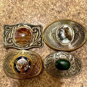 Vintage Western Belt Buckles Set